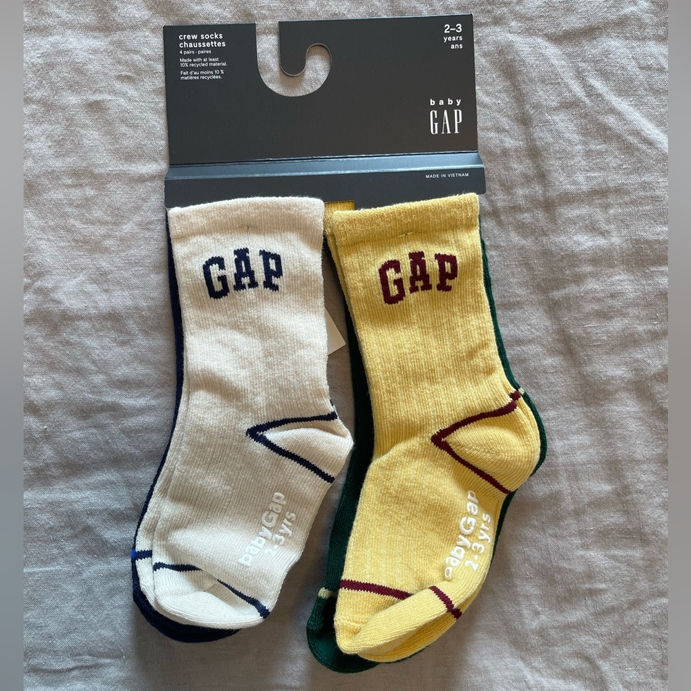 GAP Baby Crew Socks - Yellow and Cream